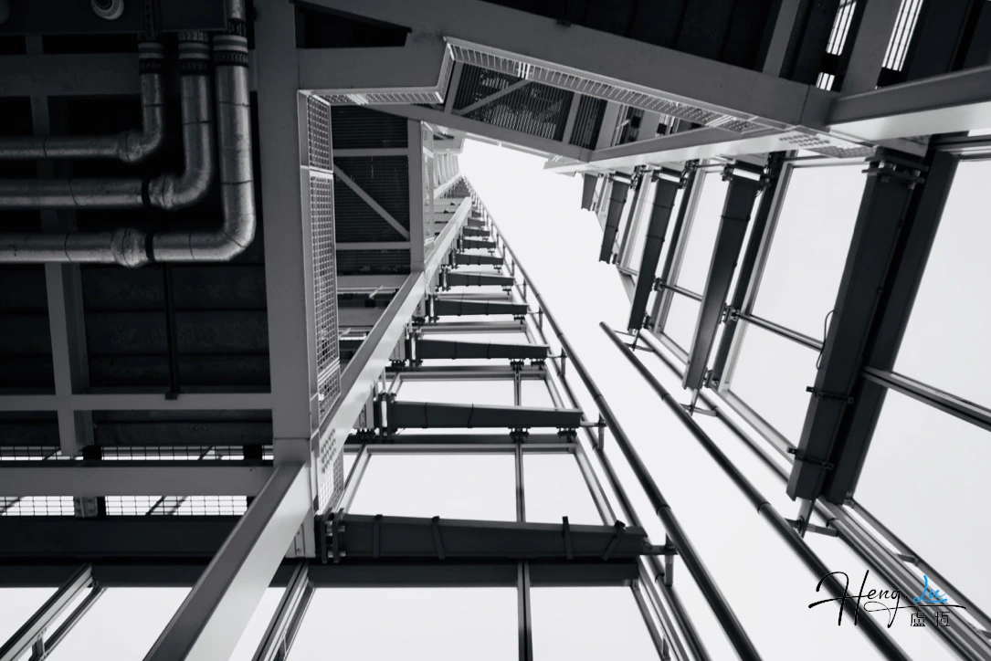 Modern Architecture Steel Structure Upward Perspective