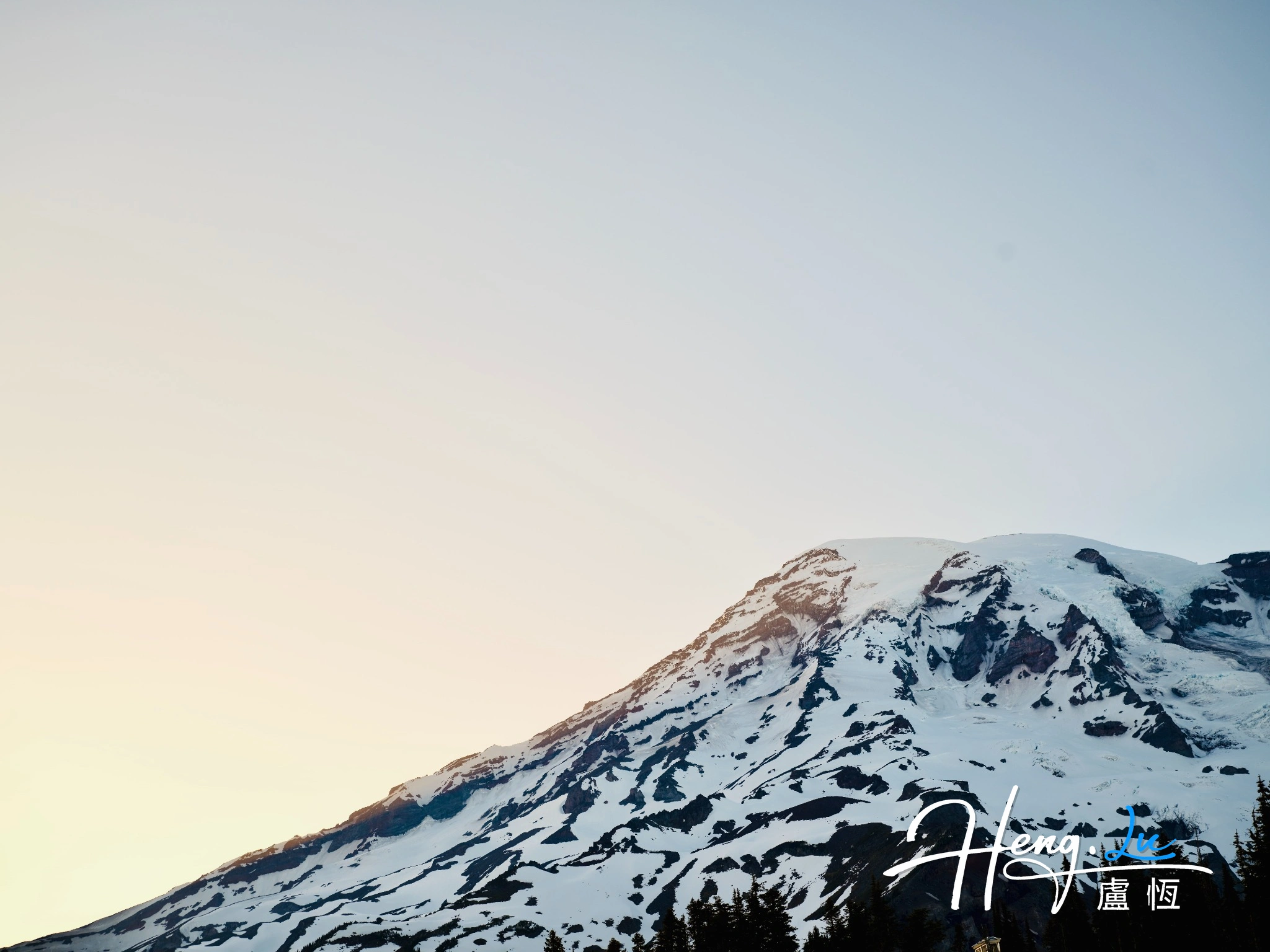 Mount Rainier Snowy Sunset Ridge