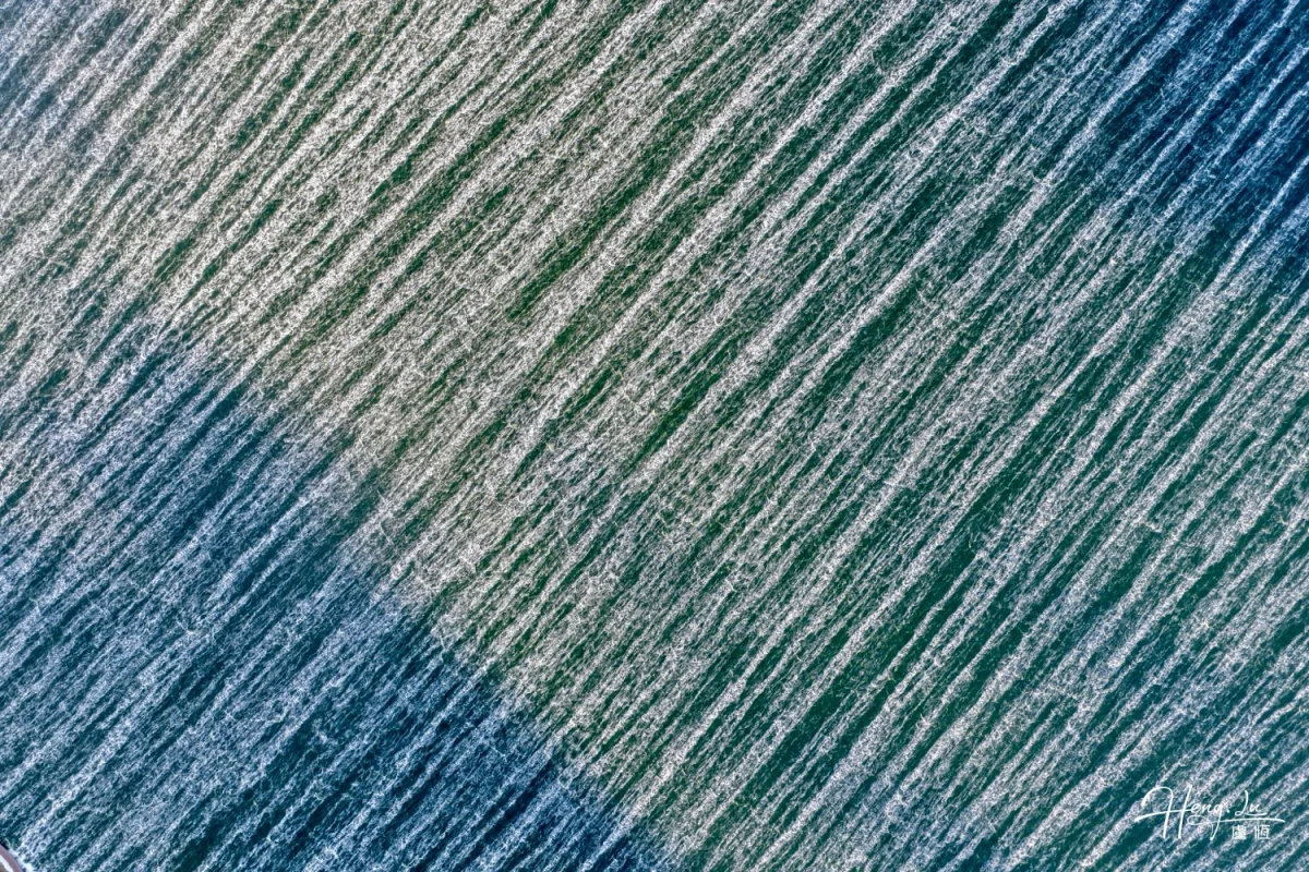 Diagonal Aerial Pattern Of Sea Waves