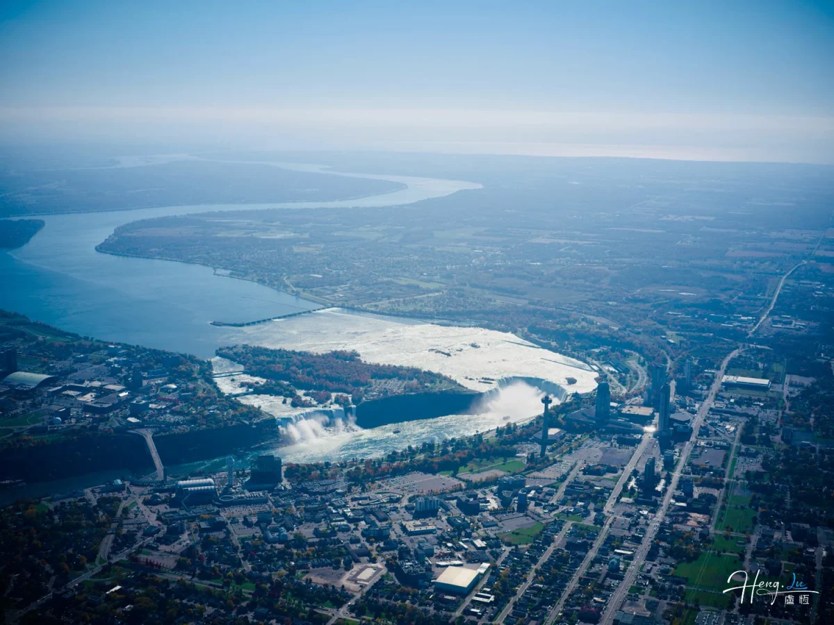 Aerial View Of City And River Landscape