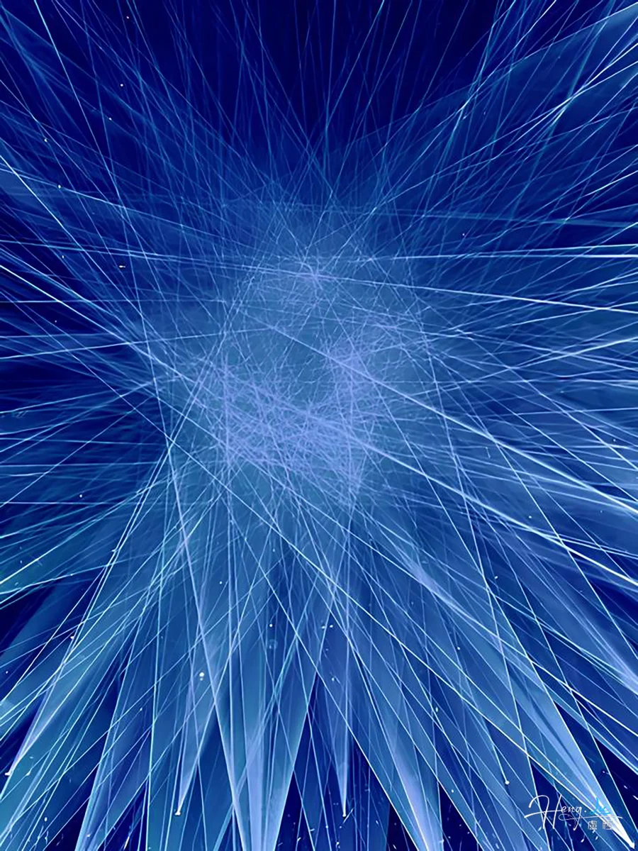 Abstract Blue Light Ray Pattern
