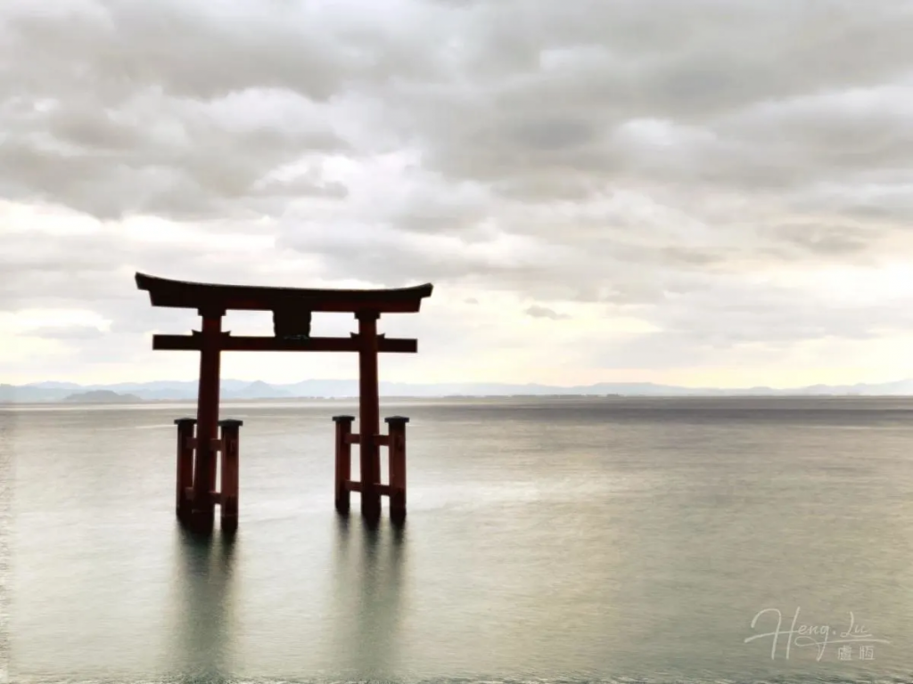 The Torii Gateway on the Shore in Japan