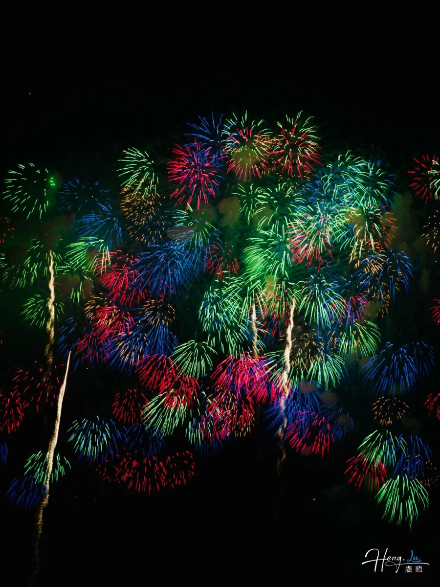 Multicolor Fireworks Lighting Up Dark Sky