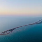 Stunning Aerial View of Coastal Landform at Dusk Aerial-view-of-coastal-landform-at-dusk