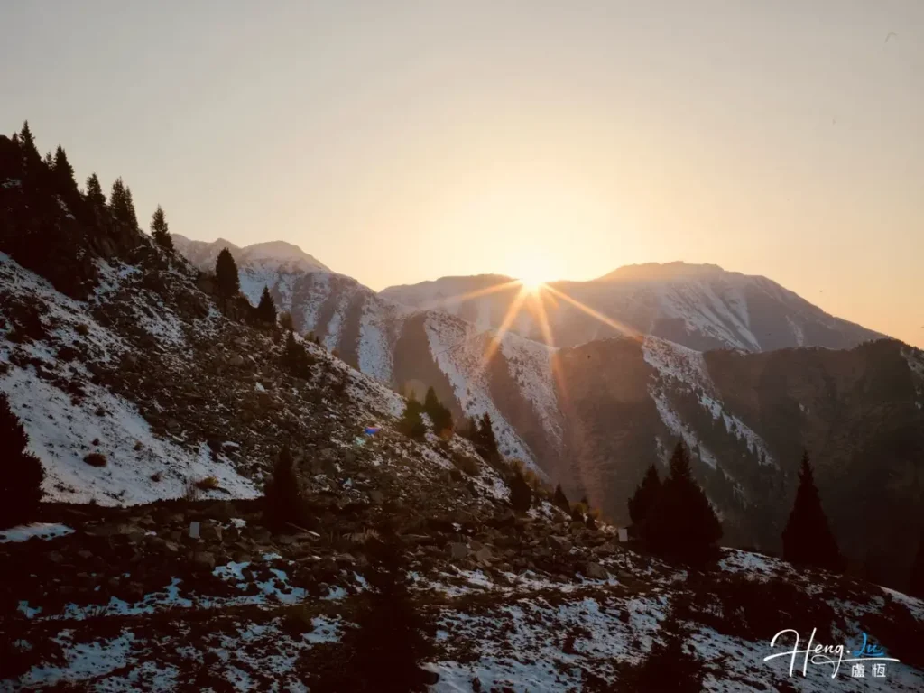 Sunrise Over Snowy Mountains: Where Light Meets Silence