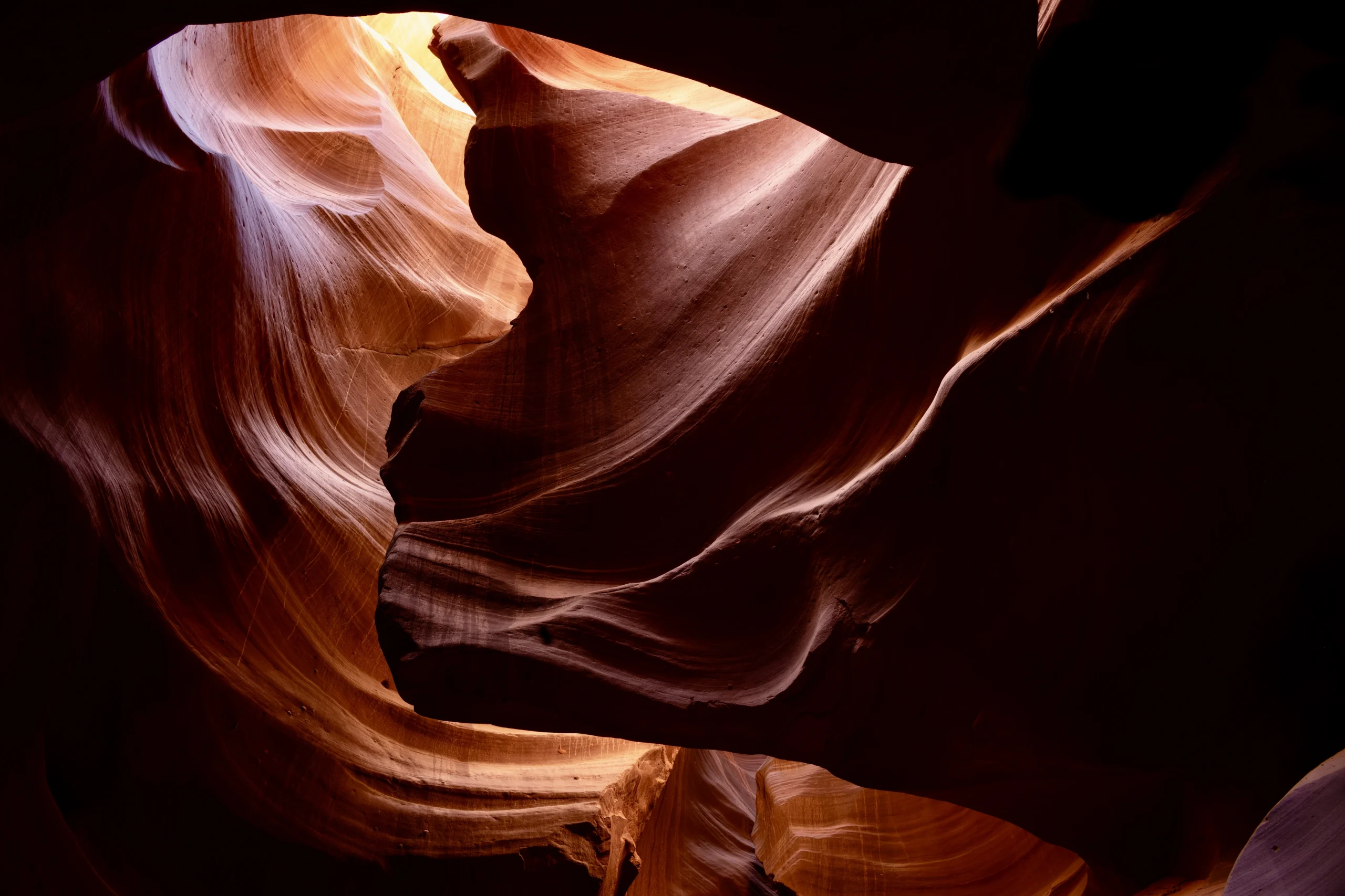 Sunbeam illuminating narrow canyon